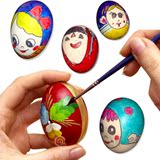 儿童实木仿真鸡蛋画画涂鸦木制手工DIY材料白坯彩复活节彩蛋