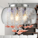 餐厅吊灯3头婚房卧室灯温馨浪漫现代简约蝴蝶玻璃遥控led水晶灯