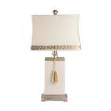 出口新中式方形灯罩简约陶瓷台灯现代北欧宜家美式创意卧室床头灯