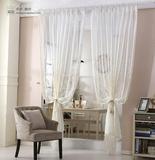 白色欧式窗纱阳台纱帘 客厅我是刺绣窗帘隔断 现代简约大气 安装