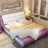 皮床真皮床软床双人床小户型婚床气动储物床现代简约床1.8m包邮