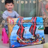 8岁超大尺寸海盗船模型 乐高式积木 塑料拼装 男孩女孩学生玩具