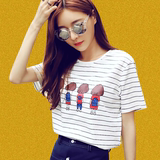 夏季短袖t恤女百搭短款韩国18-24周岁简单25-29宽松显瘦学生衣服