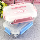凯蒂猫kitty哆啦A梦耐高温玻璃保鲜饭盒可爱女学生微波炉便当餐盒