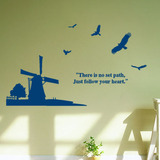 荷兰风车 大型电视墙沙发背景卧室欧式墙贴 创意贴纸贴壁贴装饰画