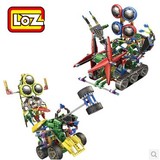 德国loz俐智大眼机器人 男孩电动拼装积木益智组装变形儿童玩具