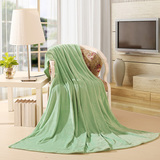 禧雅奴家纺 法莱绒毛毯纯色果绿七彩绒毛毯子珊瑚绒床单床上用品