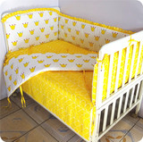 婴儿床围纯棉婴童床品套件可拆洗新生儿床围加厚防撞宝宝护栏定做