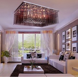 现代简约长方形客厅吸顶卧室变色水晶平板led灯温馨大气个性遥控