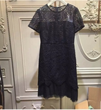 欧家专柜代购2016新女夏装蕾丝拼接棉质短袖连衣裙1HH2084510