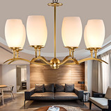 美式乡村全铜手工打造玻璃罩吊灯高端简约北欧艺术复古客厅房间灯