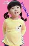 【现货】韩国进口童装正品2013春kingking时尚宽下摆拼色长袖T恤