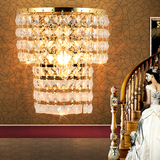 金色k9水晶壁灯创意不锈钢墙壁灯简约客厅过道卧室led5瓦床头壁灯
