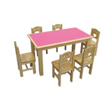 幼儿园专用课桌防火板面木质桌子儿童成套桌椅樟子松架子实木桌