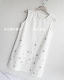 CARIEDO 独家设计定制 艺术品 手工缝制钉珠 气质无袖 质感小白裙