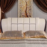 床头板软包欧式床靠背板1.8米双人床皮艺白色床包邮可定制新款