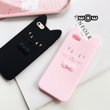 韩国可爱猫咪iPhone6手机壳plus硅胶保护套苹果6s创意防摔保护壳