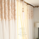 新品 韩式蕾丝窗帘成品全遮光窗帘布料客厅卧室纯色飘窗窗帘定制
