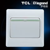 TCL罗格朗开关插座十大品牌K4.0象牙白单开单控带荧光原装正品