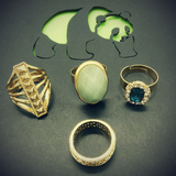 巴格达戒指男女 情侣四件一套 蓝宝石+网状戒指天然水晶/半宝石