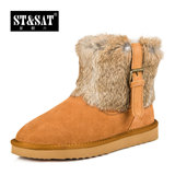 StSat星期六冬季低跟专柜女鞋短筒新品冬款舒适靴子SN34DU0109