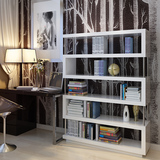 现代书柜书架植物架简易创意柜子白亮光钢琴烤漆层架收纳墙上书架