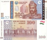 全新UNC塔吉克斯坦1999年版100Somoni纸钞/萨马尼德王朝的创建者