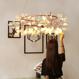 简约后现代客厅餐厅装饰吊灯北欧创意萤火虫吊灯艺术树枝叶片吊灯