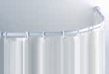 包邮卫生间弧形铝合金角落浴帘杆浴杆撑杆浴帘支架l型白色打孔