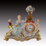 促销古典欧式座钟表摆件 花瓶母子依钟 陶瓷工艺品别墅家居装饰