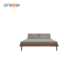 ansuner创意设计师家具 mellow double bed/梅洛双人床实木沙发床