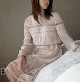 现货！韩国正品代购 名媛气质蕾丝镂空连衣裙 超仙！专柜品质！