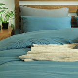 日式无印针织纯棉纯色天竺棉床上四件套床单被套式全棉1.8m床双人