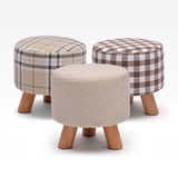宾力弗换鞋凳现代圆凳实木矮凳创意穿鞋凳布艺沙发凳板凳小凳子