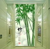 3d立体中式无缝玄关走廊竖版大型壁画墙纸电视影视背景墙壁纸竹子