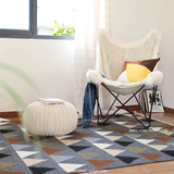 青木铺子印度进口北欧宜家现代几何羊毛设计图案客厅卧室地毯地垫