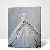 正品 包邮 diy数字油画风景结婚欧式手绘卧室现代大幅装饰画 礼服