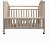 三木比迪婴儿床多功能 进口榉木实木宝宝床BB床宝宝床可变书桌