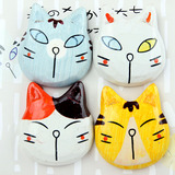 创意田园风木质彩绘猫咪脸谱强力冰箱贴磁贴韩国创意家居饰品磁铁