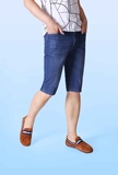 夏季薄款男士牛仔短裤棉吸汗透气弹力七分裤高腰直筒牛仔裤五分裤