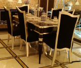 新古典餐桌后现代餐桌椅组合酒店家具实木烤漆长方桌欧式6人餐台