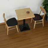 简约 奶茶店甜品桌椅  咖啡厅桌椅 原木西餐厅桌椅 一桌两椅组合