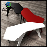创意烤漆书桌定做时尚办公桌书房几何个性家具特价异形写字台D157