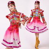 蒙古舞蹈服装演出服女成人短裙蒙古舞蹈表演服新款蒙古族服马蹄袖