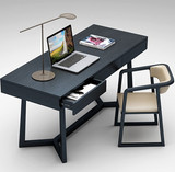黑白烤漆电脑桌烤漆书桌现代简约办公桌异形书桌弧形电脑桌定制