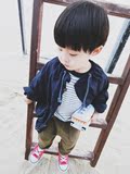 韩国代购儿童外套宝宝风衣2016春装新款童装男女小童短款开衫外套