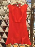 曼娅奴专柜正品代购2016夏装新款无袖红纯色婚礼连衣裙MG2DD077