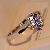 JZ86 1克拉钻戒戒指情侣人工钻戒指钻石宝石饰品仿真钻石戒指