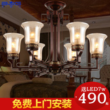 新中式现代客厅灯大气餐厅卧室简约仿古吊灯中国风创意铁艺现代灯