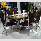 不锈钢餐桌/大理石/新古典后现代/可定做/特价包邮新款餐桌椅组合